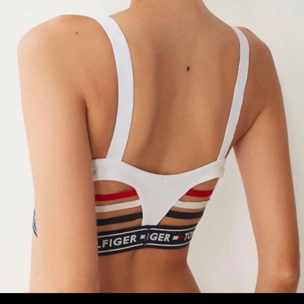 Tommy Hilfiger White Bralette with Logo Band